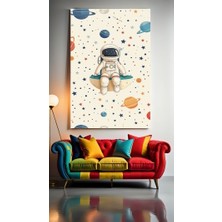 Çocuk Odası ve Kreş Oturan Astronot Ev Duvar Salon Güzellik Salonu Ofis Dükkan Dekarasyon Kanvas Tablo