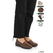 Forelli Kadın Ortopedik Bağcıksız Hakiki Deri Düz Taban Günlük Anne Ayakkabısı F5KZ/CM55022