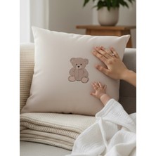 Lüks Dekoratif Çerçeveli Figürlü Dolgulu Yastık Hediye Pamuk Kırlent Minder 43X43 cm