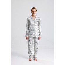 Yıldız Desen Pamuk Kadın Pijama Takım
