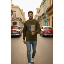 Vier Bisiklet Yaka Erkek Sweatshirt Yeşil