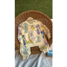 Minnie Mouse Baskılı Krem Bebek Takım 99/