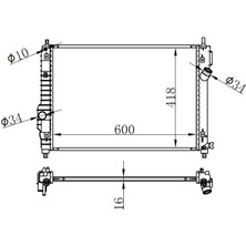 Orıs BCH029016 - Radyator Brazing mt 600×418X16 Kalos/ Aveo 1.2i/1.6i 05