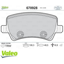 Valeo 9005028 - Arka Fren Balatası S-Max 09 06 Galaxy Iıı 06 Volvo S60 10 S80 06 V60 -V70 06 XC60 08 XC70 06 Range Rover Evoque 11