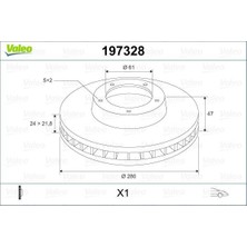 Valeo 197328 - Ön Fren Diski Renault Laguna Iı 01 07 280×21.8 Havalı 5 Delik