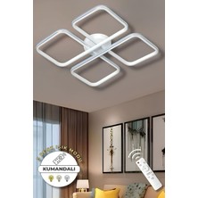 Jasmin White Chrome Kumandalı 3 Renk Modern Plafonyer LED Avize