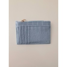 Kroko Desen Fermuar Cep Bölümlü Kadın Kartlık