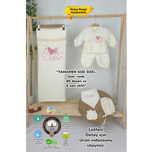 Müslin Yeni Doğan 4katlı Organik %100PAMUK Kişiye Özgü Nakışlı Hastane Çıkış Seti (Çoklu Kelebek-3)