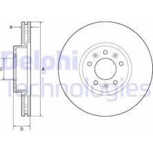 Delphı BG4805C - Ön Fren Aynası Zafıra Lıfe 19 Vıvaro C 19 Jumpy Iıı 16 Expert 16 Toyota Proace 16 304×54X5DL Havalı