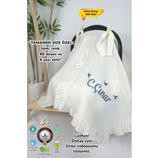 Müslin Yeni Doğan 4katlı Organik %100PAMUK Kişiye Özgü Nakışlı Hastane Çıkış Seti-3'lü Kuş Model