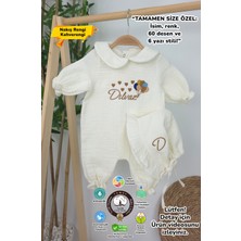 Müslin Yeni Doğan 4katlı Organik %100PAMUK Kişiye Özgü Nakışlı Hastane Çıkış Seti (Çoklu Balon)