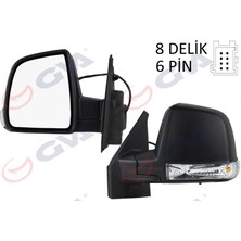 Gva 1029176 - Dış Dikiz Aynası Sol Doblo 11 Elektrikli Sinyalli Siyah Kapaklı Tek Cam Konveks 6 Fiş VM-668EHL