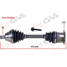 Gva 4475012 - Komple Aks Sol Caddy-Golf5-Jetta-Passat 1.9-2.0 Tdi 03-09 475MM