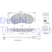 Delphı LP3136 - On Fren Balatası Yeni Transit V363 Ttg 14 Çift Teker Fıslı