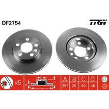 Trw DF2754 - Ön Fren Aynası Expert 96- Jumpy 95- Scudo 96- 1.6i-1.9d-2.0hdi Havalı 257×20X5DL