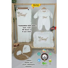 Müslin Yeni Doğan 2katlı Organik %100PAMUK Kişiye Özgü Nakışlı Hastane Çıkış Seti(Ikili Dal Model-3)