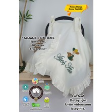 Müslin Yeni Doğan 4katlı Organik %100PAMUK Kişiye Özgü Nakışlı Hastane Çıkış Seti-Yeşil Ayıcık Balon