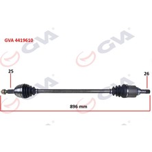 Gva 4419610 - Komple Aks Sağ Dacıa Dokker 1.5 Dcı 12- 896MM