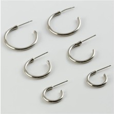 Ds-Derin 6lı Kalın Boş Halka-Gümüş Rengi