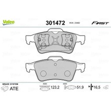 Valeo 9005020 - Arka Balata Lgn Iı 01 Mgn Iı-Latıtude-Vectra C 03 Focus Iı 05 Connec 06 CMAX06 Prımera 02 GDB3292 Fte Kırmızı Kutu