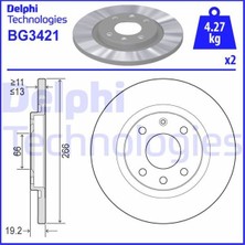 Delphı BG3421 - Ön Fren Aynası C2 1.4 1.4 Hdi 03 C3 1.4 1.4hdı 02 Partner-Berlıngo 1.4 1.9 D 2.0hdı 266×13X4DL