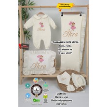Müslin Yeni Doğan 4katlı Organik %100PAMUK Kişiye Özgü Nakışlı Hastane Çıkış Seti (Ayıcık Model-5)
