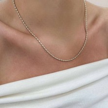 Lazer Kesim Italyan Zincir Top Kolye Çift Renk - ZNC0546