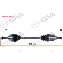 Gva 4419611 - Komple Aks Sol Dacıa Dokker 1.5 Dcı 12- 648MM