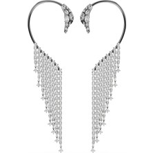 Swarovski 5714555 The Vienna Collection Ear Cuffs, Swan, White, Ruthenium Plated