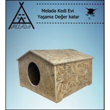 Dış Mekan Ahşap Kedi Evi 50X50X35 Cm, Dayanıklı ve Şık Tasarım