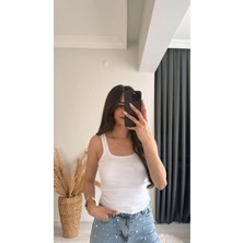 Myre Ince Biyeli Tam Pamuklu Premium Atlet Beyaz