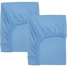 Len Lastikli Bebek Çarşafı Açık Mavi 60 x 120 cm 2 Adet