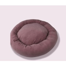 Pembe Simit Yatak, 100 cm Yüksek, Rahat ve Şık Evcil Hayvan Yatağı