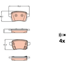 Trw GDB2093 - Arka Fren Balatası Opel Corsa E 14 19 Adam 14 19 15 Jant Rpo J67 Fıat Egea 16 500L 13 264MM