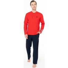 Erkek Düğmeli Yaka Uzun Kollu Pijama Takımı S26959 Cepli