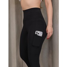 LZV Kadın Yüksek Bel Cep Detaylı Toparlayıcı Dalgıç Tayt - Spor ve Günlük Kullanım