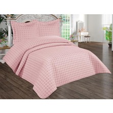 Festival Kapitoneli Çift Kişilik Yatak Örtüsü Pudra