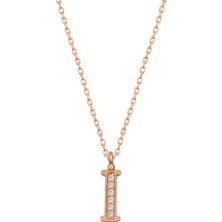 925 Ayar Gümüş Rose I Harfi Kadın Gümüş Kolye