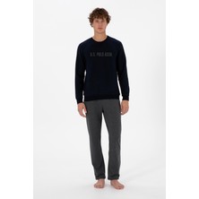 Erkek Bisiklet Yaka Uzun Kollu Pijama Takımı S26934 Rahat Kumaş