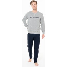 Erkek Bisiklet Yaka Uzun Kollu Pijama Takımı S26934 Rahat Kumaş