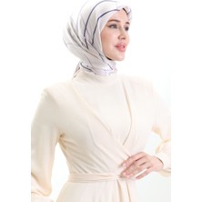 Desenli Jan Jan Eşarp 70315-01 Lacivert Lila