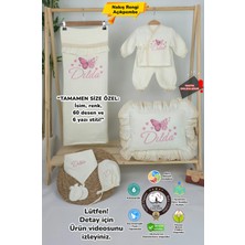 Müslin Yeni Doğan 4katlı Organik %100PAMUK Kişiye Özgü Nakışlı Hastane Çıkış Seti (Çoklu Kelebek-3)