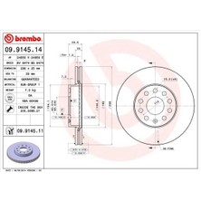 Brembo 09914514 - Ön Fren Aynası Golf V-Vı-Jetta Iıı-Caddy Iıı-Octavıa-Altea-A3 03 1.4-1.6.1.9-2.0 288×25X9DLXHAVALI