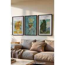 Van Gogh 3'lü Siyah Çerçeveli Poster, Tablo Seti No:25