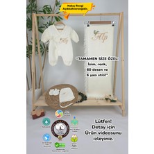 Müslin Yeni Doğan 4katlı Organik %100PAMUK Kişiye Özgü Nakışlı Hastane Çıkış Seti-Dal Model