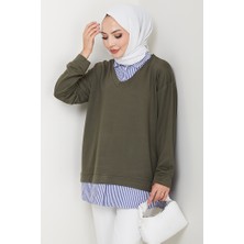 Gömlek Yaka Oysho Tunik 1612 - Haki