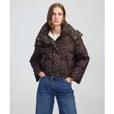 Leopar Desen Şişme Mont IW6250012095074