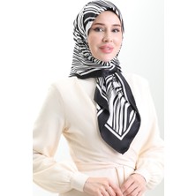 Dijital Rayon Eşarp 70301-05 Siyah Beyaz