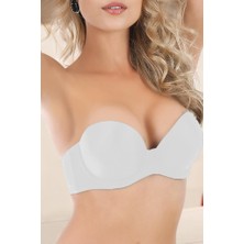 Nurteks 1590 Çift Dolgulu İki Beden Büyüten Straplez Sütyen