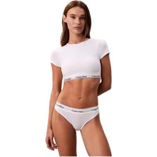 Calvın Kleın Kadın Marka Logolu Elastik Bel Bantlı Beyaz Külot LV00QF8522 100